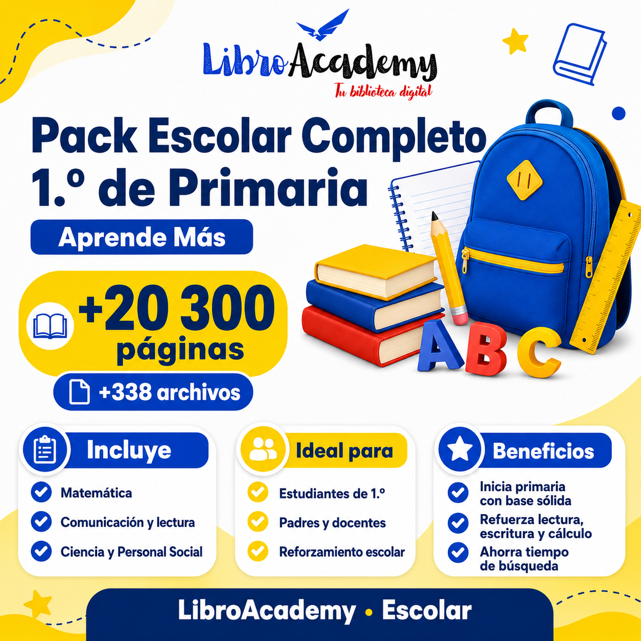 Pack Escolar Completo – 1.º de Primaria