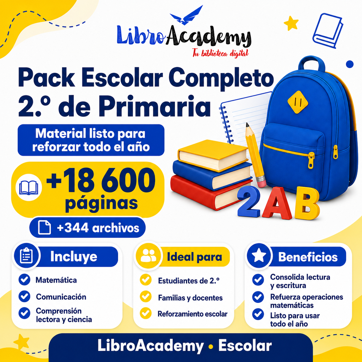Pack Escolar Completo – 2.º de Primaria