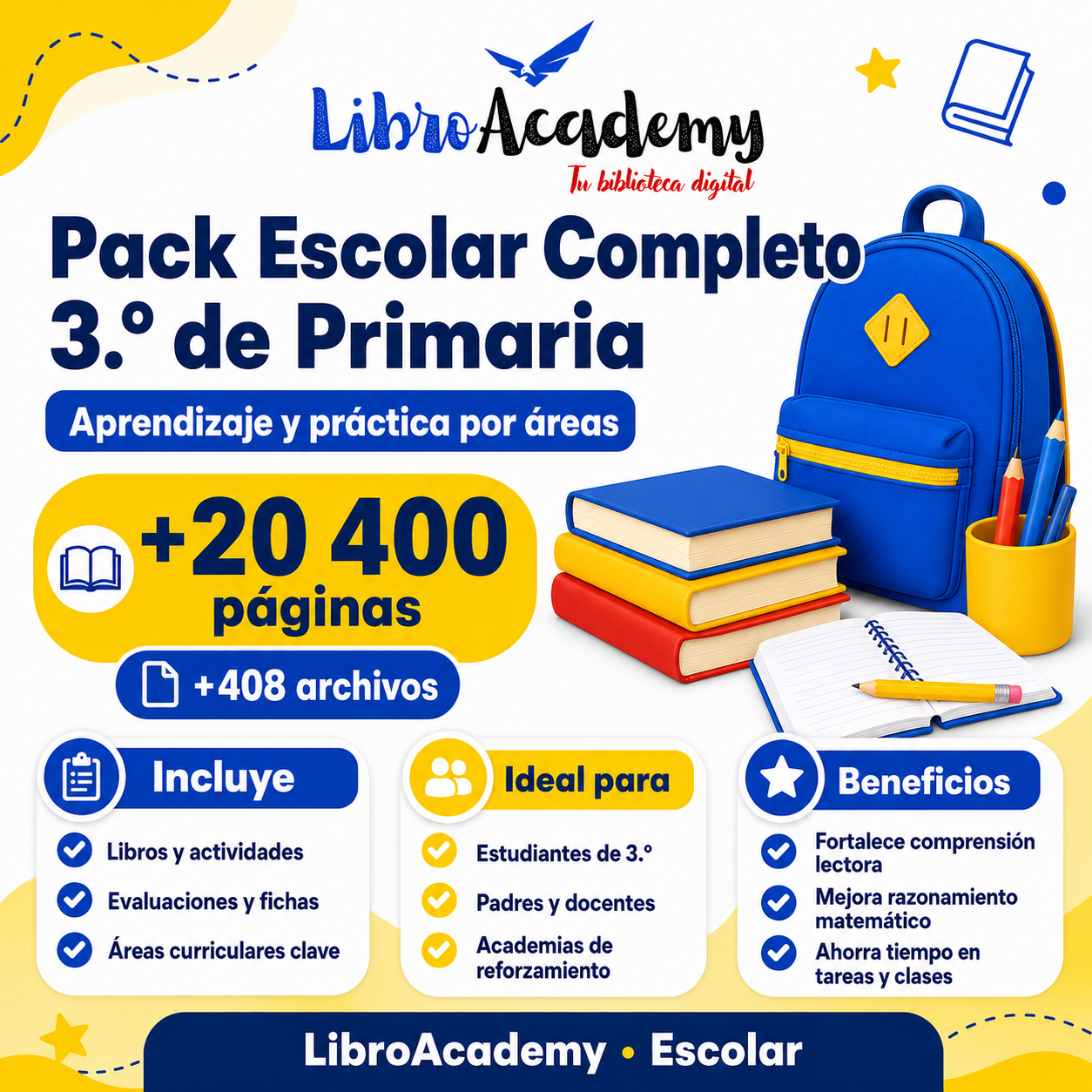 Pack Escolar Completo – 3.º de Primaria