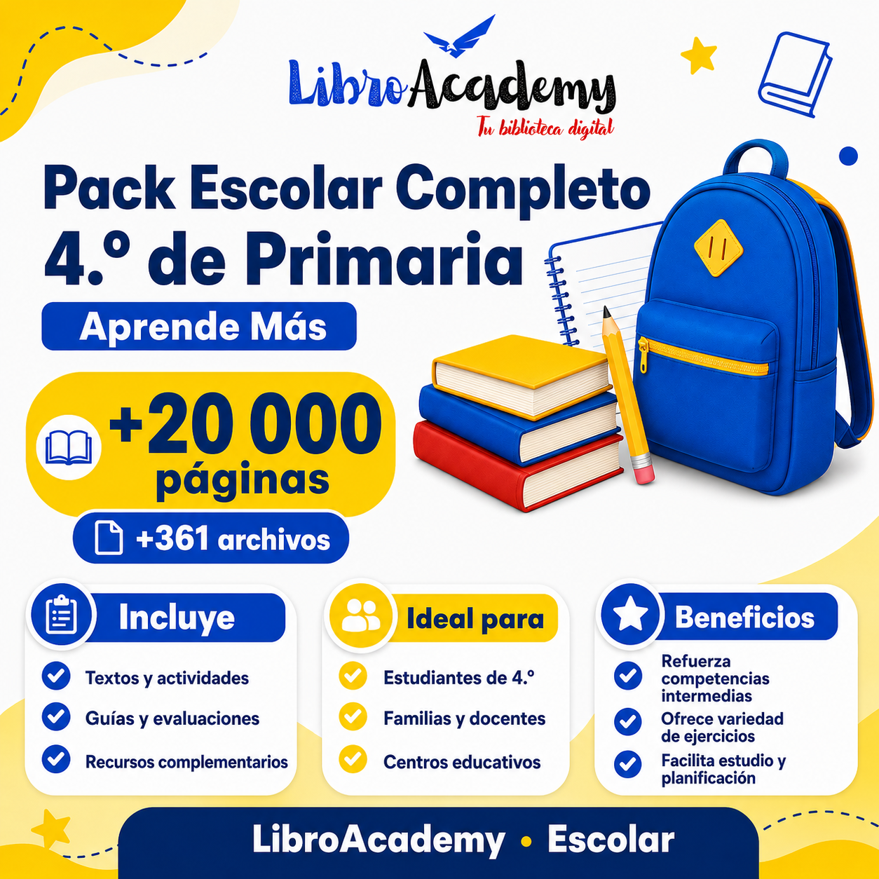 Pack Escolar Completo – 4.º de Primaria