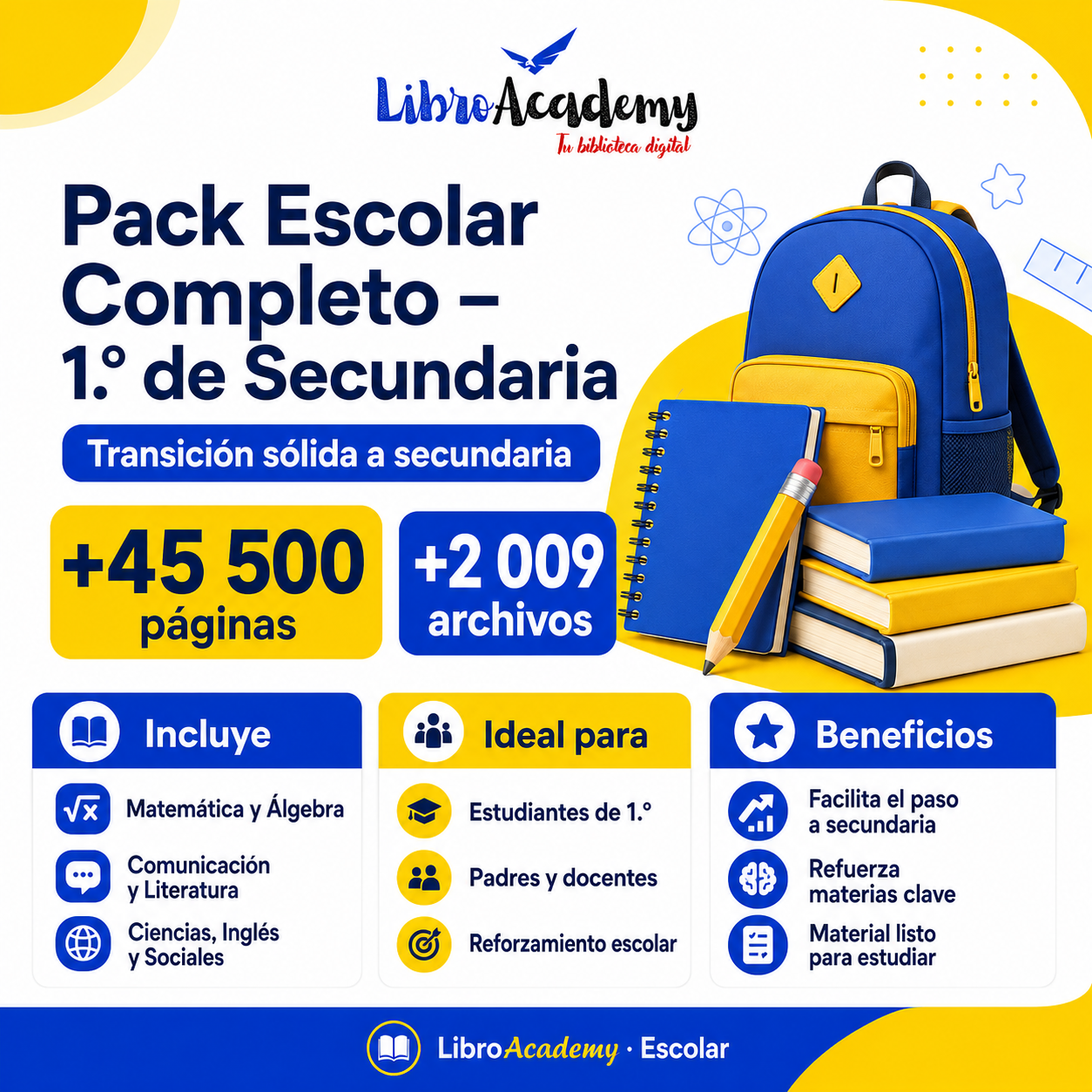 Pack Escolar Completo – 1.º de Secundaria