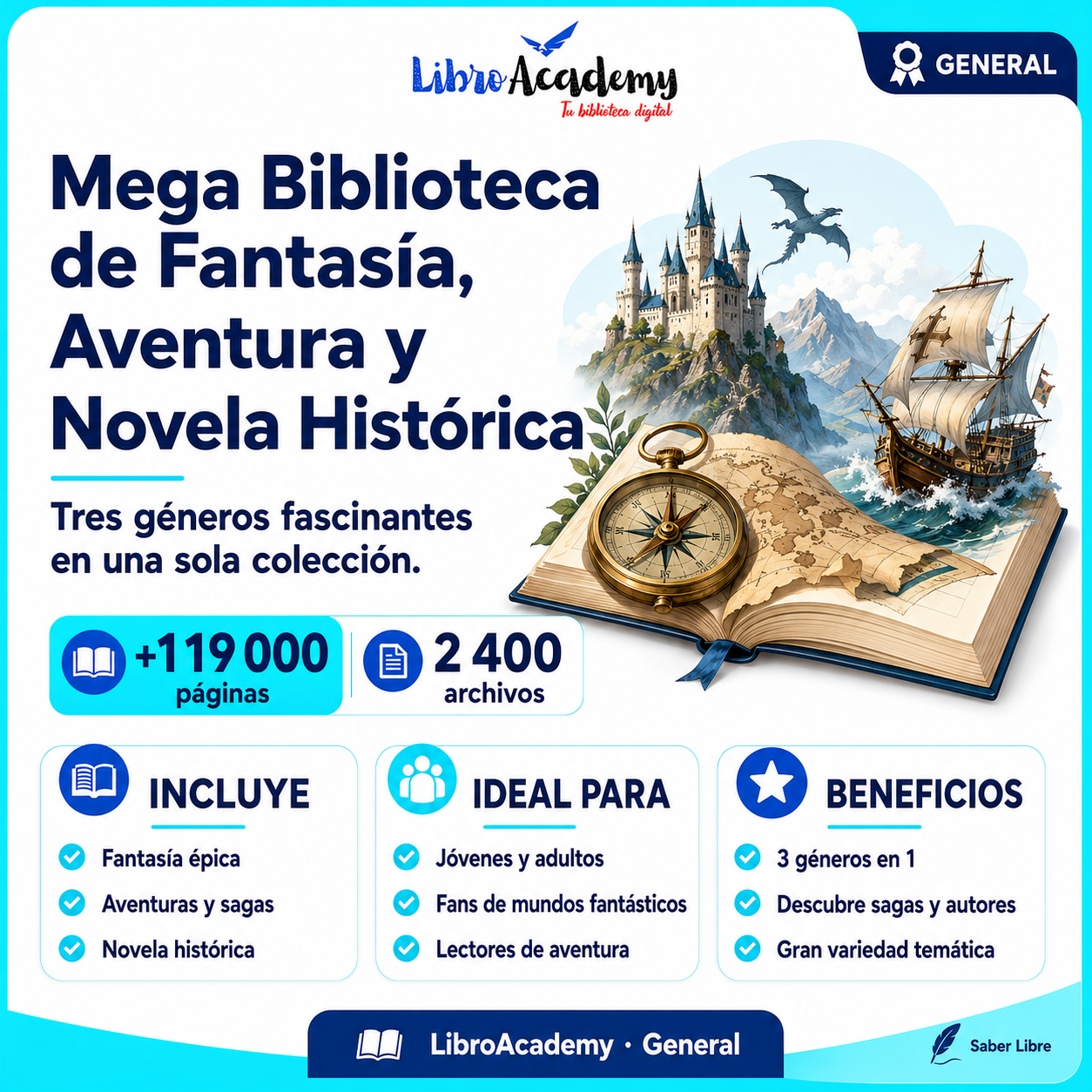 Mega Biblioteca de Fantasía, Aventura y Novela Histórica