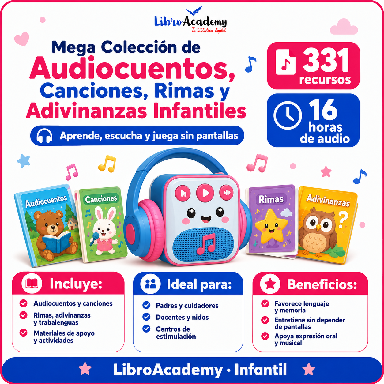 Mega Colección de Audiocuentos, Canciones, Rimas y Adivinanzas Infantiles