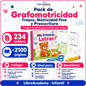 Pack de Grafomotricidad, Trazos, Motricidad Fina y Preescritura