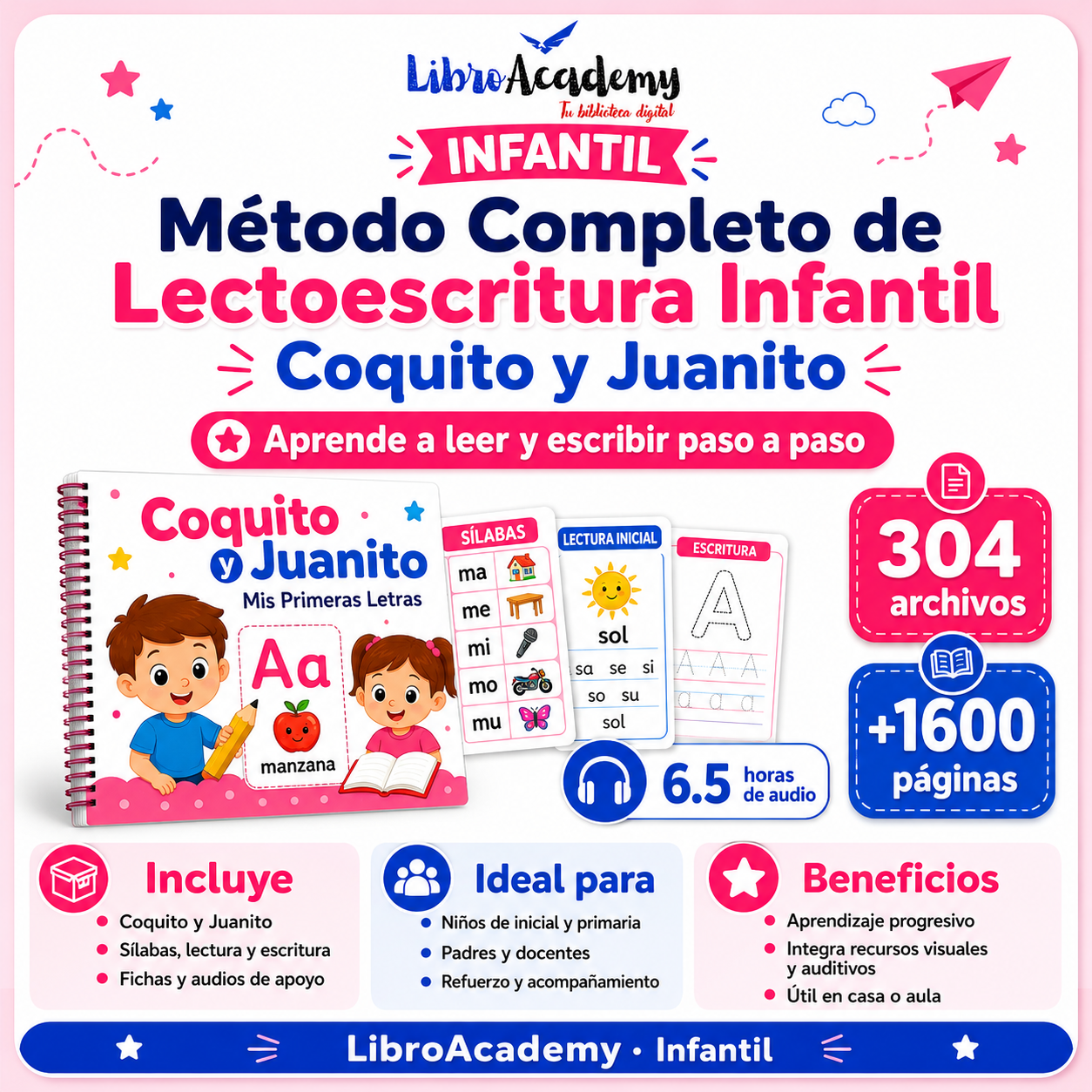 Método Completo de Lectoescritura Infantil Coquito y Juanito