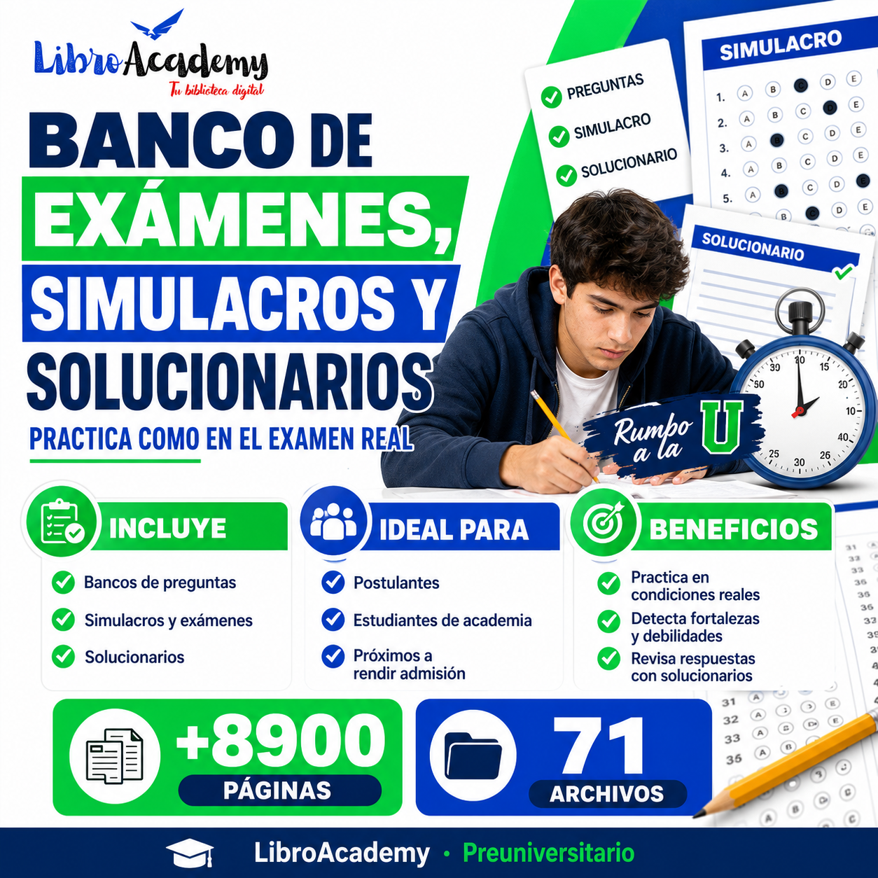 Banco de Exámenes, Simulacros y Solucionarios de Admisión