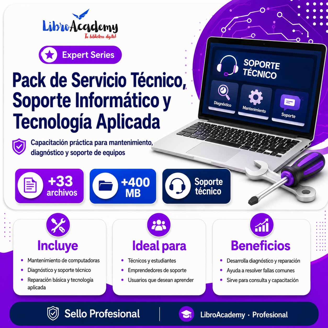 Pack de Servicio Técnico, Soporte Informático y Tecnología Aplicada