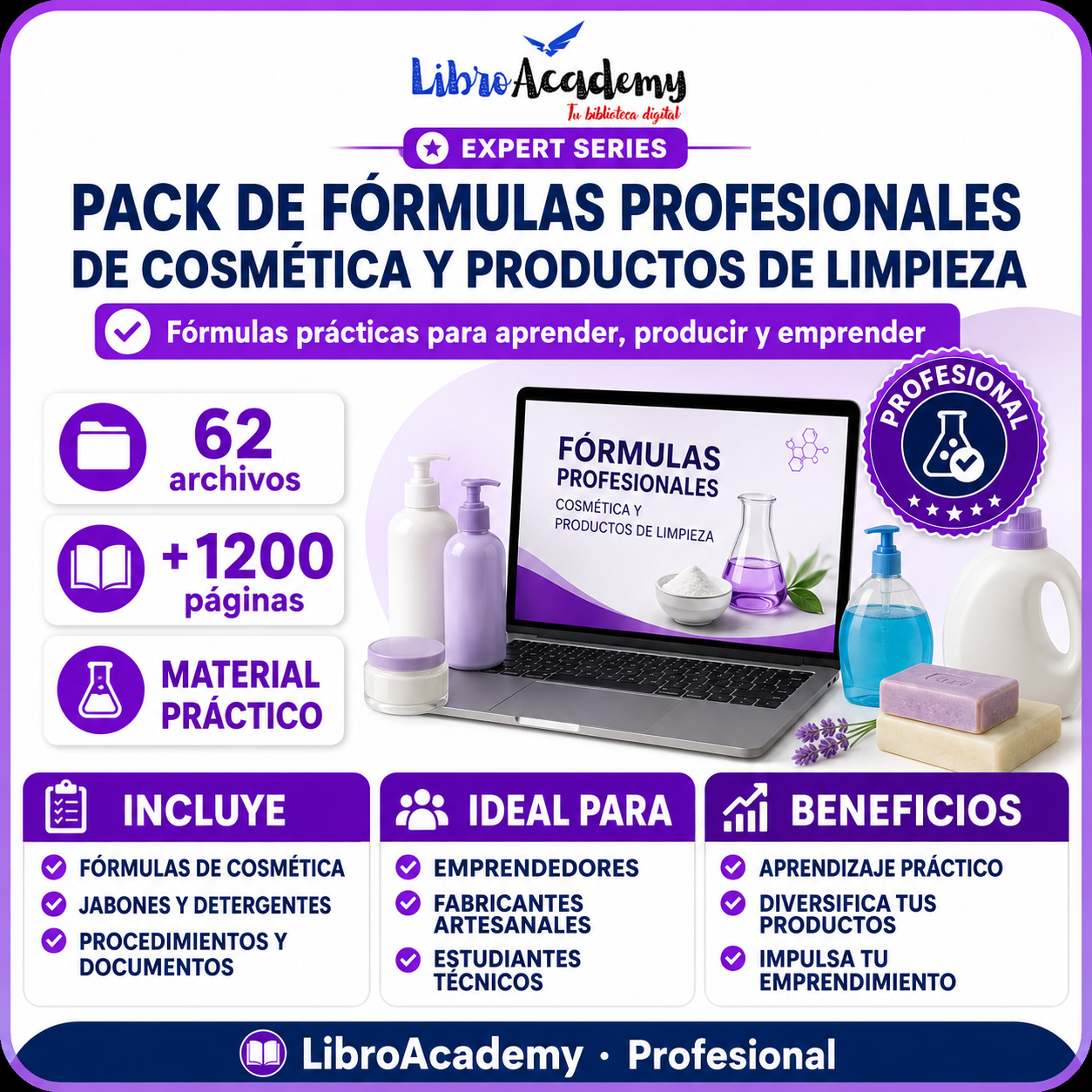 Pack de Fórmulas Profesionales de Cosmética y Productos de Limpieza