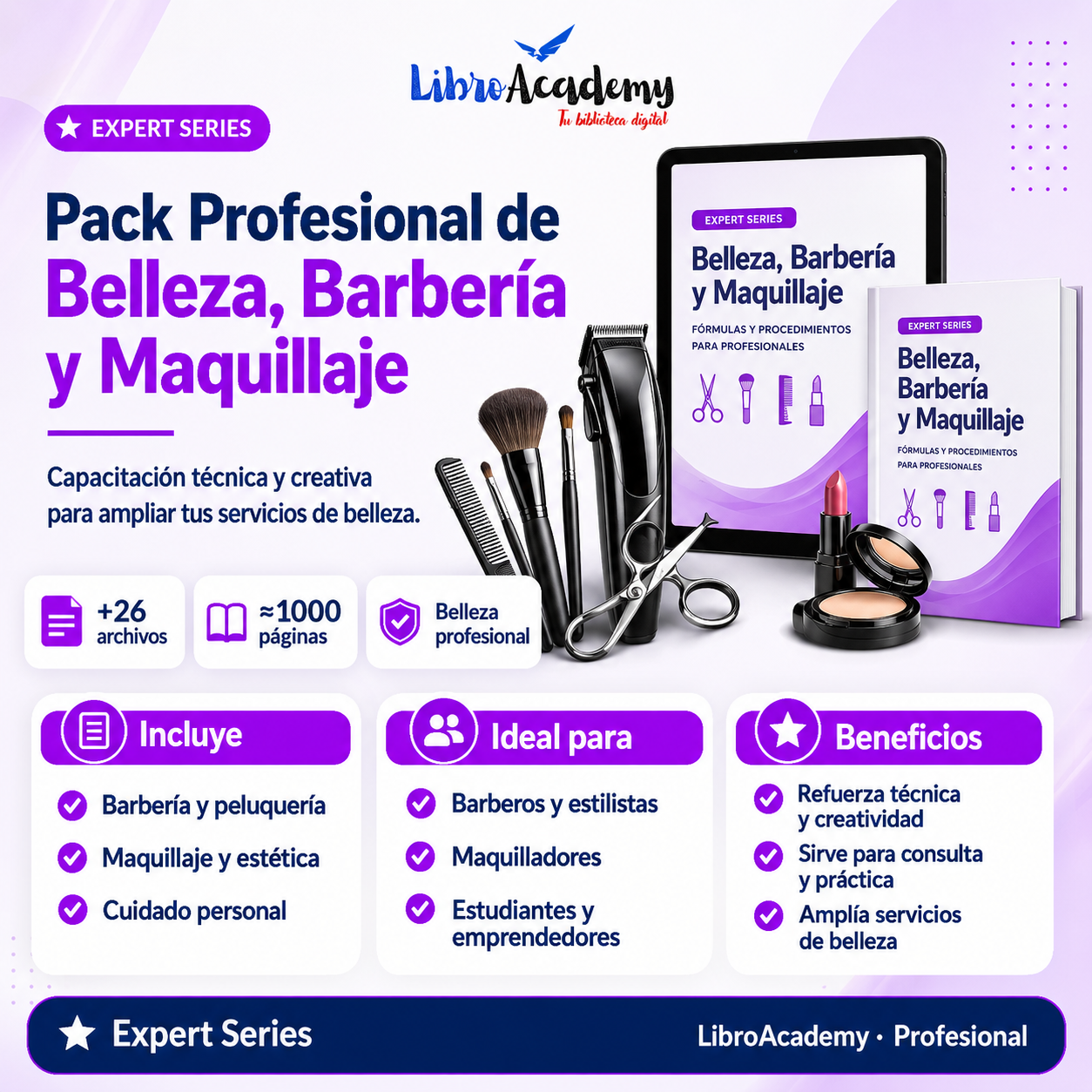 Pack Profesional de Belleza, Barbería y Maquillaje