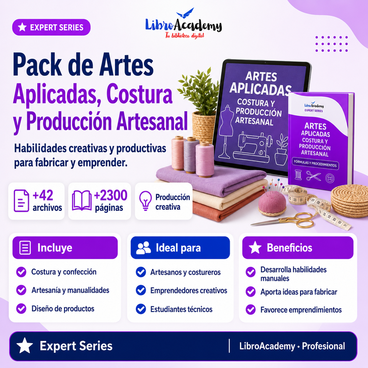 Pack de Artes Aplicadas, Costura y Producción Artesanal