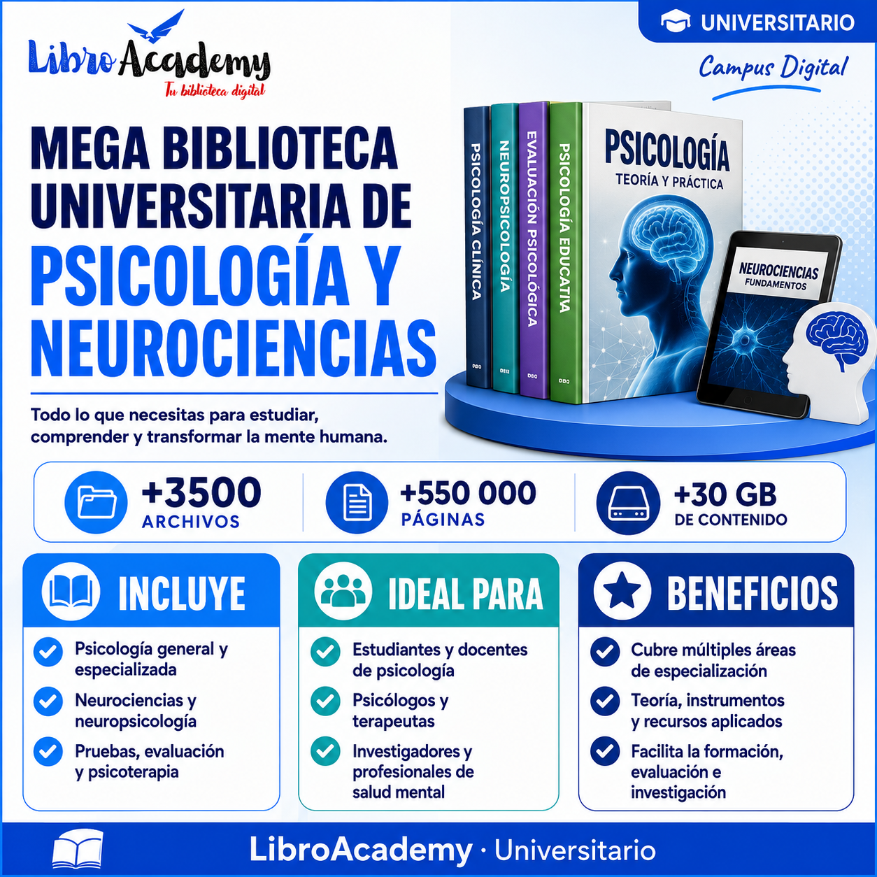 Mega Biblioteca Universitaria de Psicología y Neurociencias