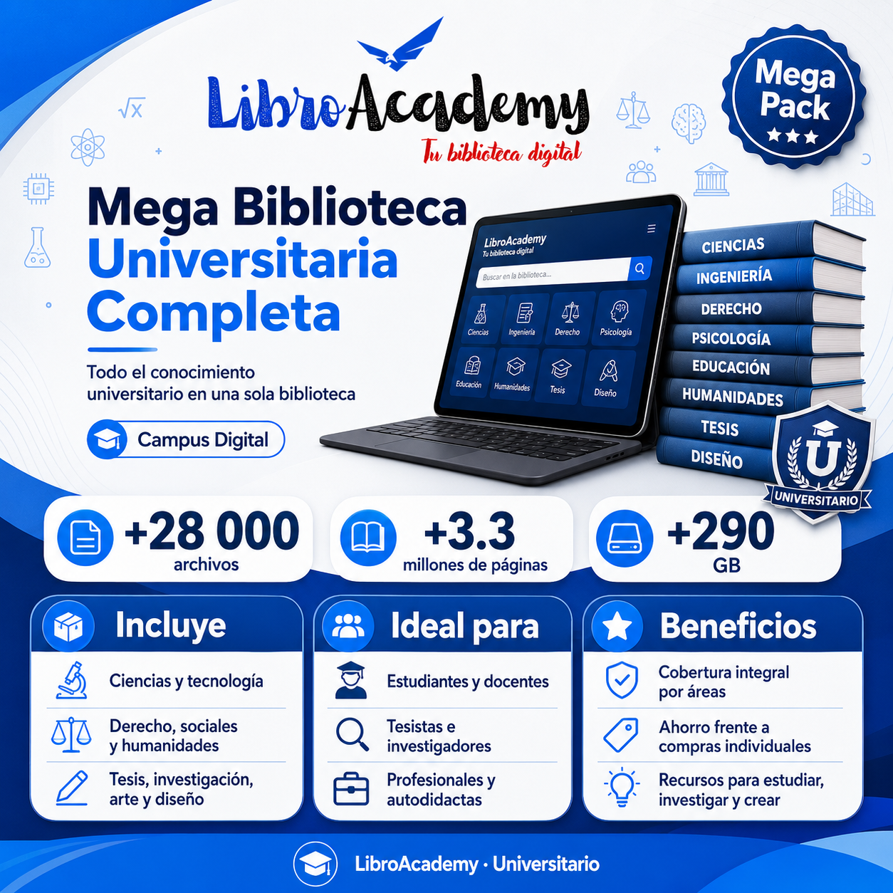 Mega Biblioteca Universitaria LibroAcademy – Sello Completo